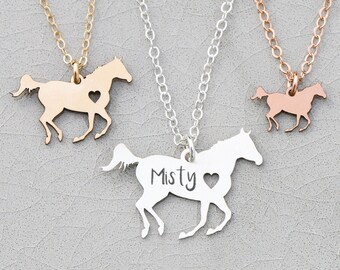 Racing Horse Necklace • Personalized Horse Lover Gift Horse Jewelry • Silver Horse Barrel Racing Horse Running Rodeo Riding Lessons Gift