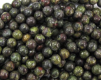 6mm dragon blood jasper round beads 15.5" strand 15005