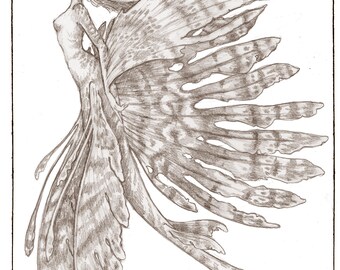 Lionfish Mermaid, Greeting Card by Renae Taylor