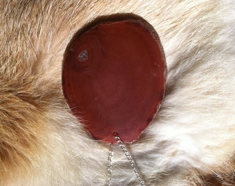 Agate geode slabed necklace with sterling silver chain