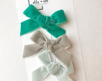 Hair Bows, Velvet Bows, Velvet Clips, Hair Clips, Baby Bow, Girl Bow, Spring Bow, Summer Bow, Baby Girl Bow,