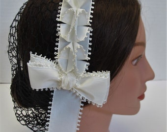 Civil War Hairnet - Vintage Taffeta Ribbon - Affordable Elegance, Choose Your Net