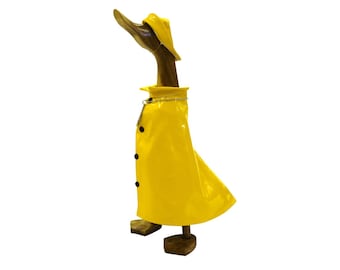 Wooden Duck - Lovely Weather For Ducks - In Yellow Raincoat
