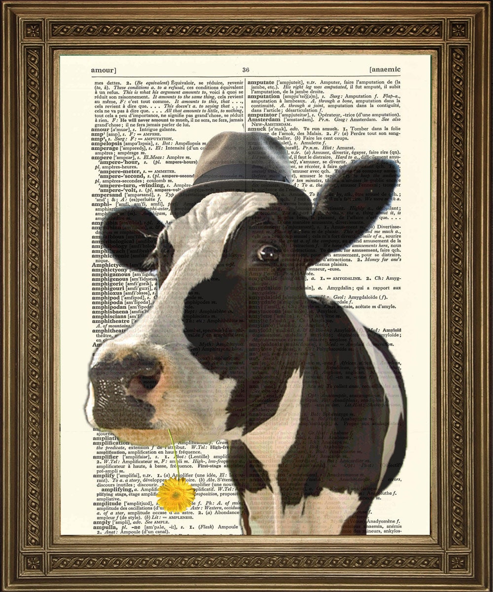 COW ART PRINT: Friesian 'Pink Floyd' Cow Wall Hanging