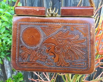 Vintage Productos Olvera S.A. Leather Bag - Hecho En Mexico