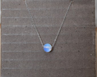 Minimalist Opalite Sterling Silver Necklace