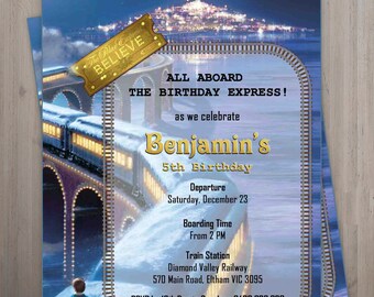 Polar express invite | Etsy