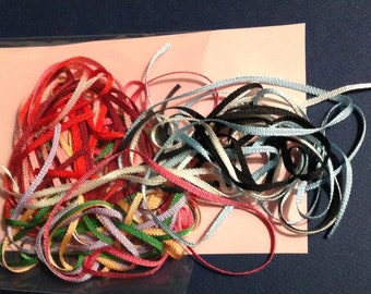 Vintage, Antique, Grosgrain Ribbon 1/16", Grab Bag, 10 Assorted Colors, Rayon