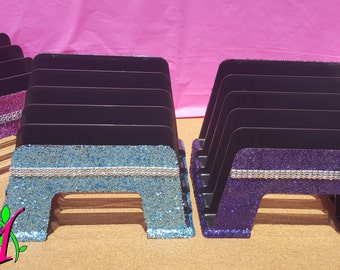 Glitter Incline Sorter, Glitter Office Supplies, Office Supplies, Teacher Desk, Desk Organizer, (Plastic) (Your Choice of Color)