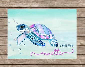 WaterColor Sea Turtle Notecards - Set of 20