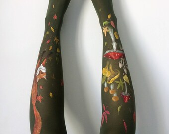Unique tights for women with hand painted motives - A Fox It Was