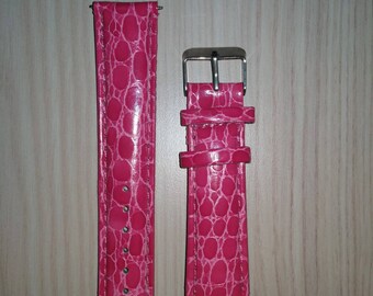 Bracelet Watch pink faux leather (20mm)