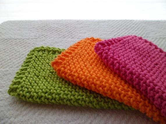 Neon Cotton Dishcloth Trio