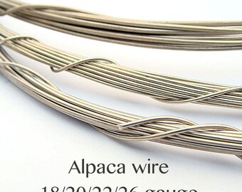Round alpaca wire for jewelry making 18g/20g/22g/26g 1 oz | German Silver wire for wire wrapping | Nickel silver| Alpacca