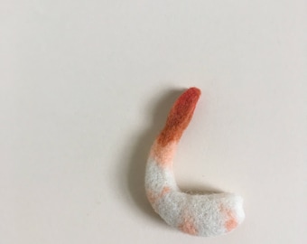 Needle Felted Shrimp. Felted Shrimp Magnet. Shrimp Magnet. Magnet. Fridge Art.