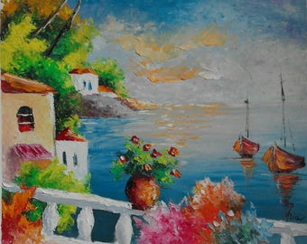 Seascape 2,Original oil painting,Buy impressionistic art,49/40 sm