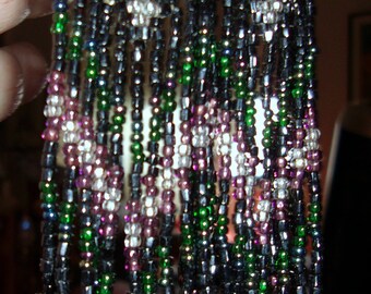 Vintage Aztec-Like Design Hippie 4 1/2" LONG Beaded Pierced Earrings