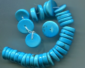 Sleeping Beauty Turquoise Disc Heishe Beads, AAA Quality 5269-A