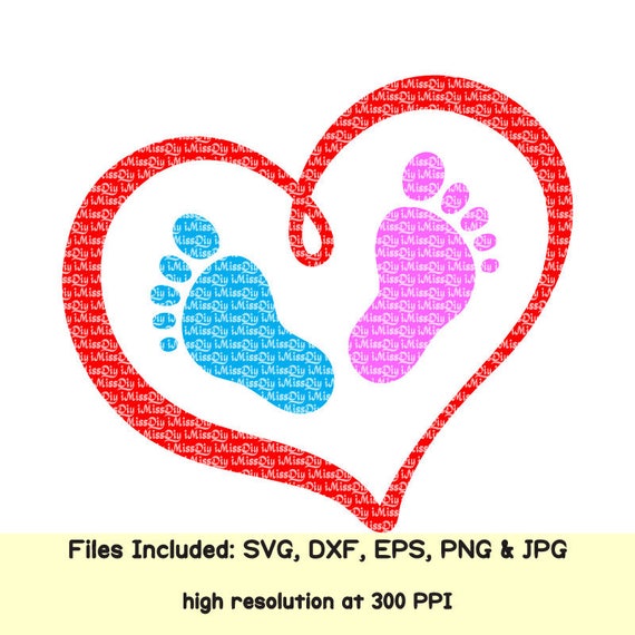 Download baby feet svg footprints svg shower heart blue pink girl ...