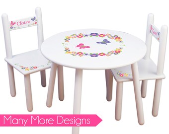 Childs Table & Chair Set personalized with Owl Design for Childs Table & Chair Set personalized with Owl Design for