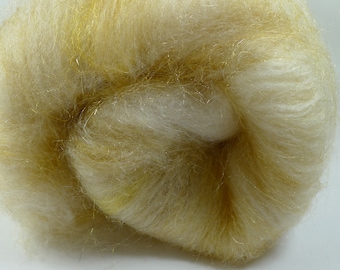 Golden Slippers Batt 80/20 Merino/ Silk, Angelina, and Firestar, 2.4 oz (SKU30)