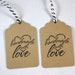 10 Handmade With Love Tags, Kraft Tags, Made With Love, Gift Tags, Favor Tags, Merchandise Tags, Packaging Tags, Christmas Handmade Tags
