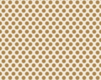 Metallic Gold Dot Fabric, Riley Blake Postcards For Santa, SC4754, My Minds Eye, Gold Metallic Quilt Fabric, Cotton