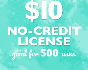 No-Credit Commercial License for up to 500 uses, Commercial License, Clipart License, Digital Paper License, Commercial use for clipart