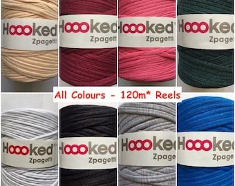 Hoooked Zpagetti Recycled T-shirt Jersey Yarn Giant Bobbin 120m Crochet Knitting ALL COLOURS