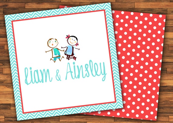 calling cards kids sister brother gift stickers gift tags