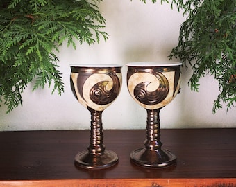 Wine goblet, Ceramic goblet, Wine chalice,Stoneware cup ,Wine glass, Art pottery Chalice, Father's day gift