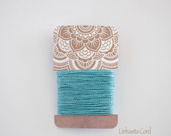 Baby Blue, Linhasita Polyester Waxed Cord, 1mm Macramé Cord, 6.5 meters