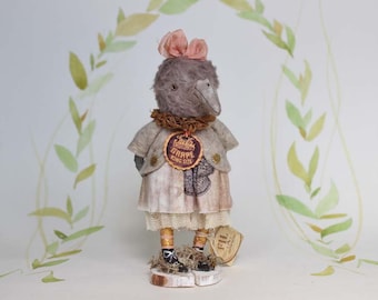 Nostalgische Figurine Vogel Künstlerpuppe Miniatur