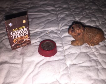 Dollhouse Miniatures dog dog food dish