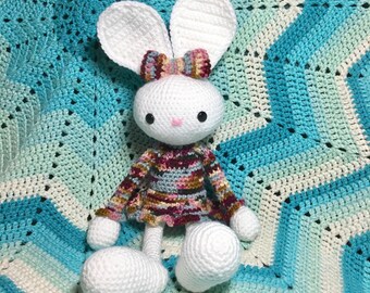 Amigurumi Sweet girl Easter bunny rabbit stuffed animal plushie