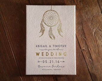Dreamcatcher Letterpress Invitation DEPOSIT
