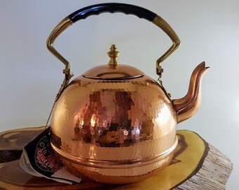 Vintage Copper Kettle | Portuguese Kettle, Hammered Copper Tea Maker, Copper Stovetop Kettle, Vintage tea kettle Copper teapot Gift for her