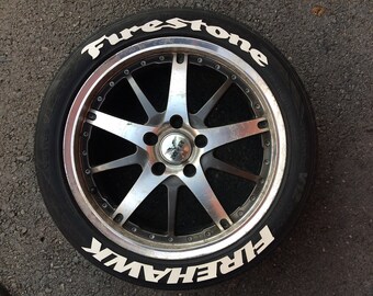 Firestone Firehawk Tire letters 1.25" Set of8 Fits from 13" to 24" tire