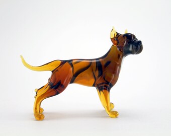 Color Glass Pitbull Figurine.Dog Figurine Glass.Figure miniature.glass lampwork.glass dog sculpture.dog figurine.(e26)