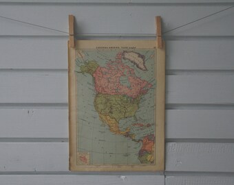 1939 Vintage North America Map