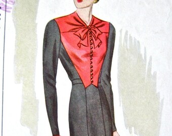 Spring Sale UNcut 1930s Pictorial Review 9145 Printed Pattern Vintage 30s Dress Pattern Bust 34 inches