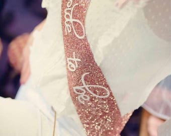 Hen Party - ROSE GOLD Bride to be sash - rose gold glitter handmade - Bachelorette Sash - Hen Party Sash - Hens night - Bridal Shower sash