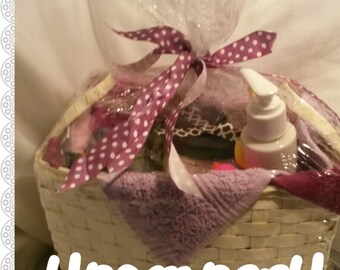 Custom Spa Gift Basket with handmade soaps small