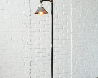 Industrial Floor Lamp - Metal Shade - Edison Bulb Lamp - Industrial Furniture