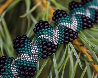 Seed bead bracelet Beaded handmade bracelet Beadwoven green jewelry to buy Beadweaving Beadwork bracelet