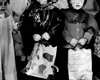 Tric-or-Treaters, Ghouls, New York City, Black and White Photo, Gary Brewster