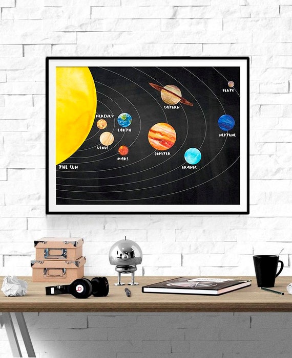 Solar System Print Kids Room Decor Space Print Planets