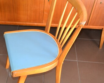 Vintage Ladder Kitchen chair 60s Blue rockabilly
