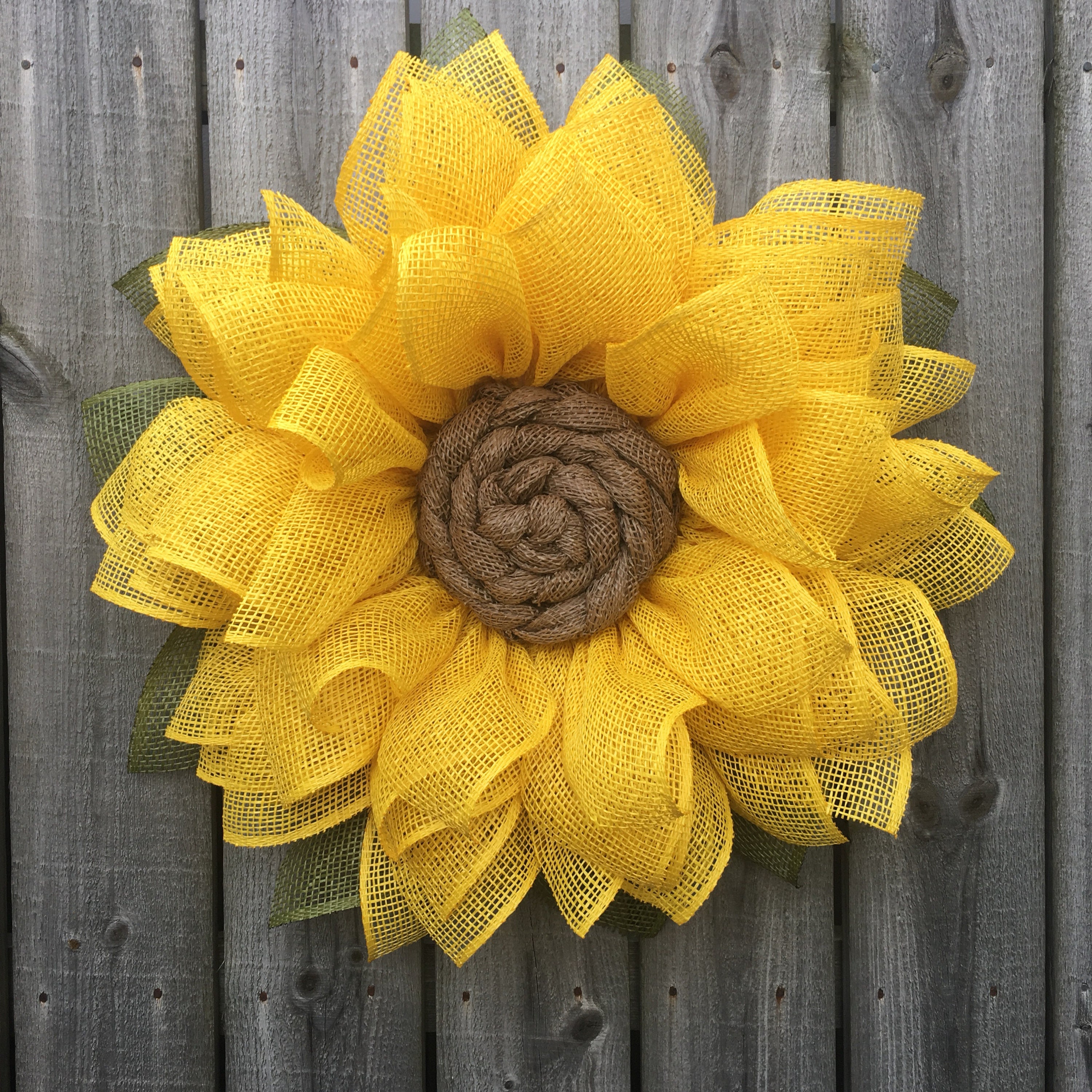 Sunflower Wreath Burlap Wreath Sunflower Burlap Wreath Fall