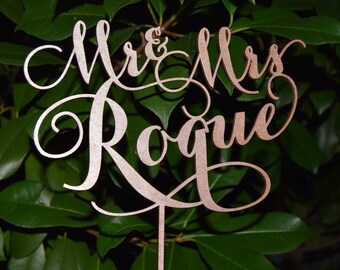 Rose Gold wedding Wedding Cake Topper, Wedding Cake Decor, Rose Gold Cake - Wedding Gift, Valentine Day Cake Topper